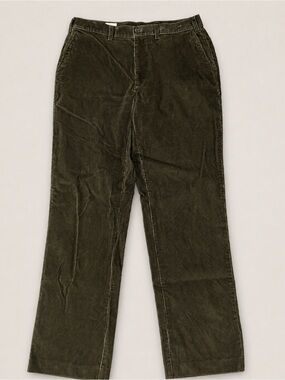 Orvis Men’s 36 Dark Olive Green Corduroy Pants Classic Straight Leg Cotton
